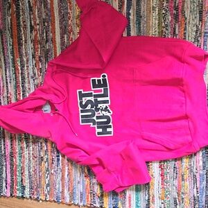 Pink Just hustle small hoodie